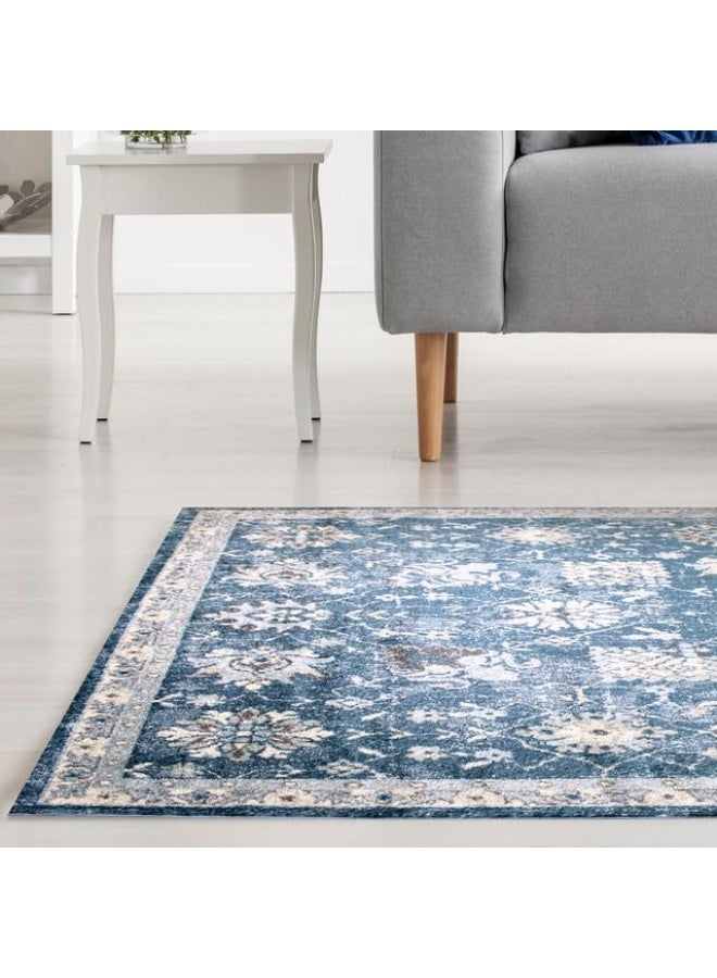 HANDPICKED FURNITURE Ultra Soft Area Carpets For Bed Room Living Room And Dining Room Anti-Slip Floor Carpets Easy To Clean 200 X 300 Cm 66 X 98 Ft - Blue - Image 2