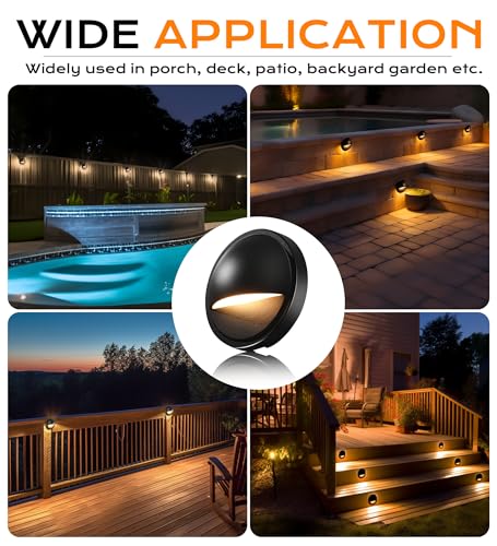 CLOUDY BAY [12 Pack] 3CCT Low Voltage LED Deck Lights Outdoor,2700K/3500K/5000K Selectable,Landscape Step Stair Railing Fence Light Wired,3W,12V-24V AC/DC Deck Lighting Fixtures - Image 5
