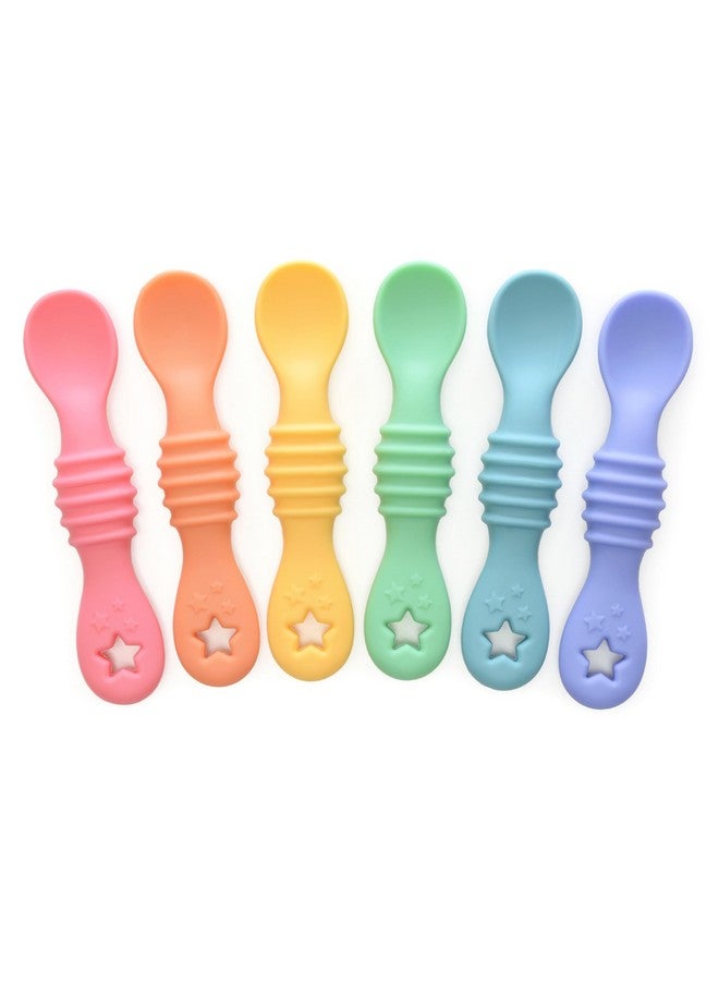 PrimaStella Little Dippers - First Stage Silicone Baby Spoon 6 Pack - Image 1