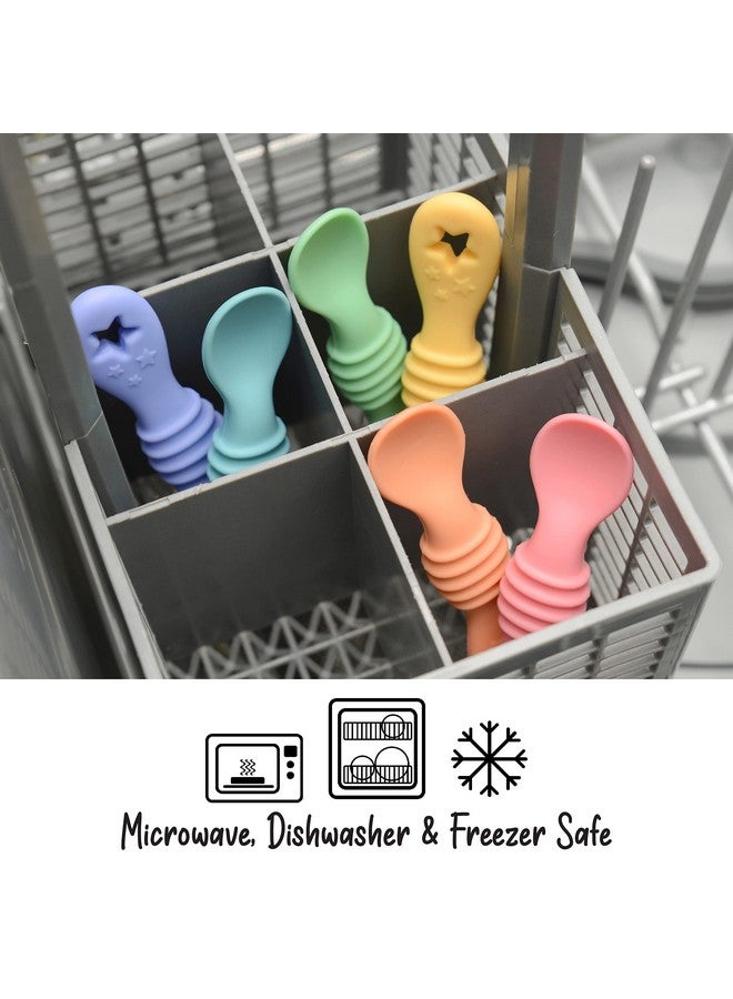 PrimaStella Little Dippers - First Stage Silicone Baby Spoon 6 Pack - Image 5