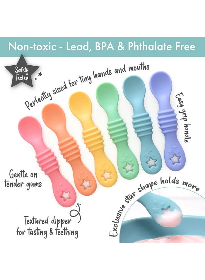 PrimaStella Little Dippers - First Stage Silicone Baby Spoon 6 Pack - Image 2