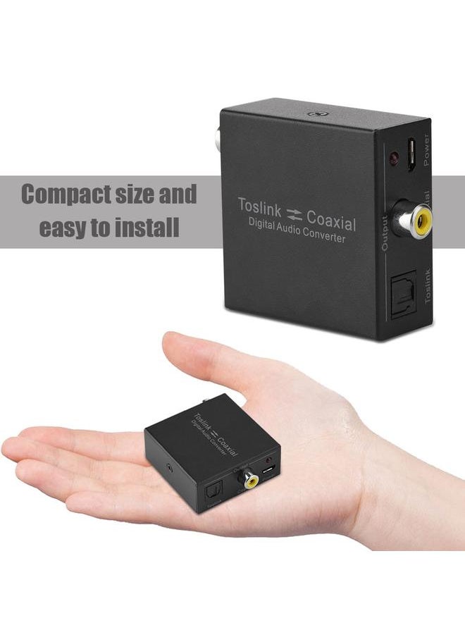 Thoraya - Fiber Coaxial Intercom 2-way Digital Toslink Audio Converter SPDIF Audio Input Splitter Adapter - Image 1