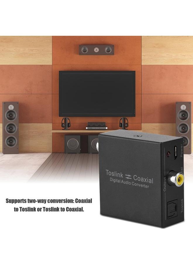 Thoraya - Fiber Coaxial Intercom 2-way Digital Toslink Audio Converter SPDIF Audio Input Splitter Adapter - Image 1