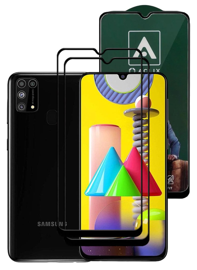 ACLIX 2 Pieces Antistatic ESD Dustproof Premium Quality High Definition Tempered Glass Screen Protector Designed For Samsung Galaxy M31 - Image 1