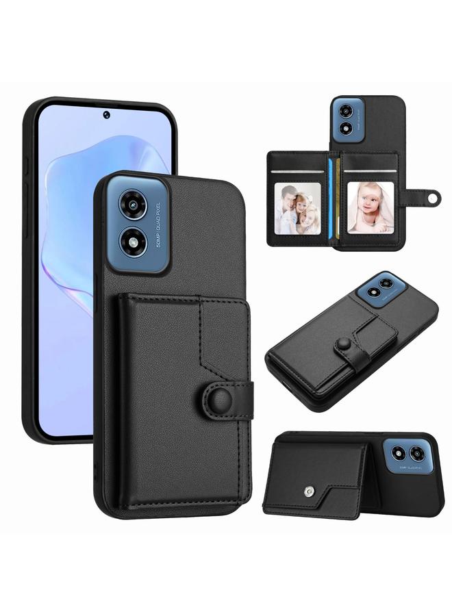 Case For Motorola Moto G Play 4G 2024 Button Card Bag RFID Anti-theft Phone Case