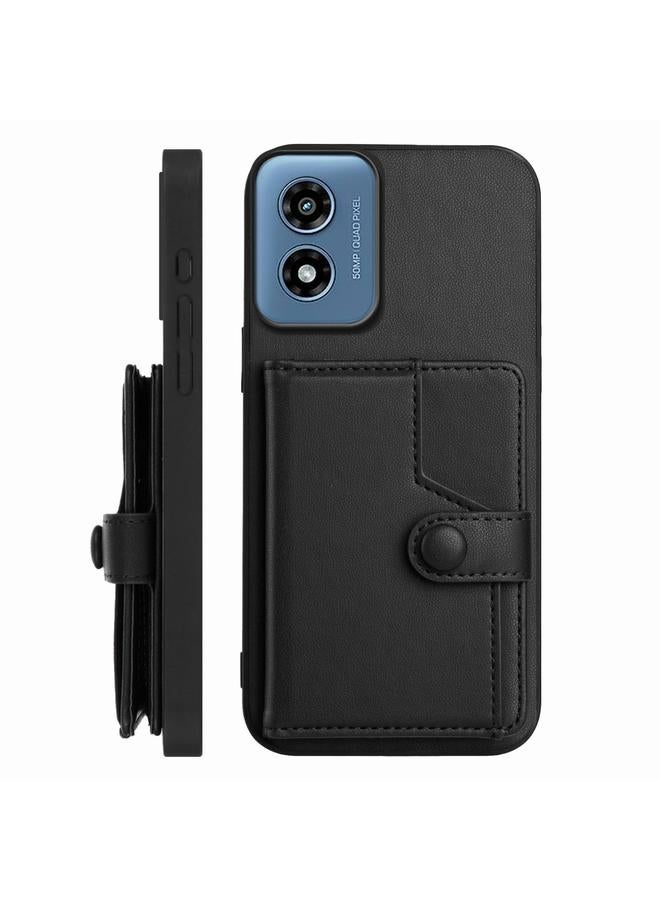 Case For Motorola Moto G Play 4G 2024 Button Card Bag RFID Anti-theft Phone Case