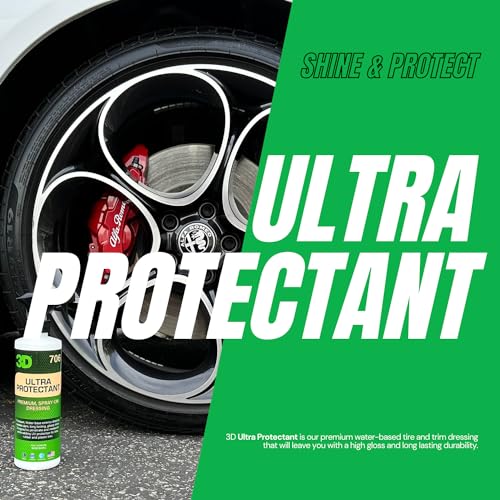 3D Ultra Protectant Tire Shine Spray – Water-Based High Gloss Tire Dressing | Long Lasting UV Protection for Rubber & Vinyl | No Sling | Made in USA |16 oz - Image 3