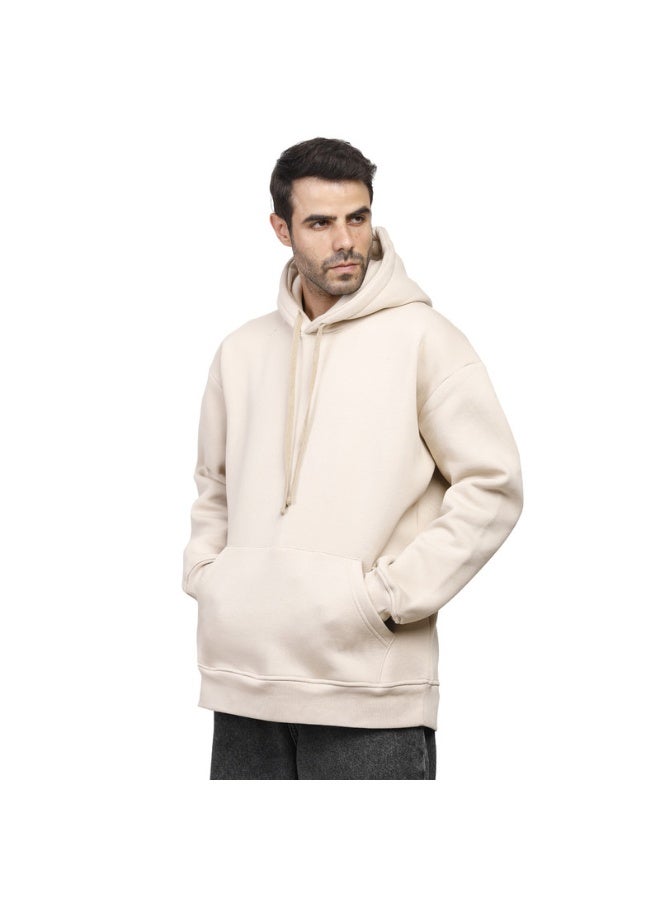 كوب سويت شيرت رجالي بغطاء رأس سادة بأكمام طويلة - Image 1