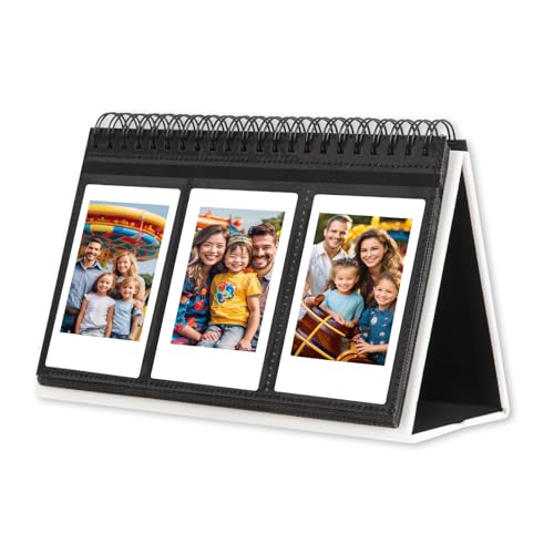 Veicevol Mini Photo Album for Fujifilm Instax Mini Camera 96 Pockets Photo Album for Polaroid Leather Desktop Display Album for Instax Mini 12 11 9 40 8 7 Evo LiPlay Instant Camera 2x3 Photo Album White - Image 1