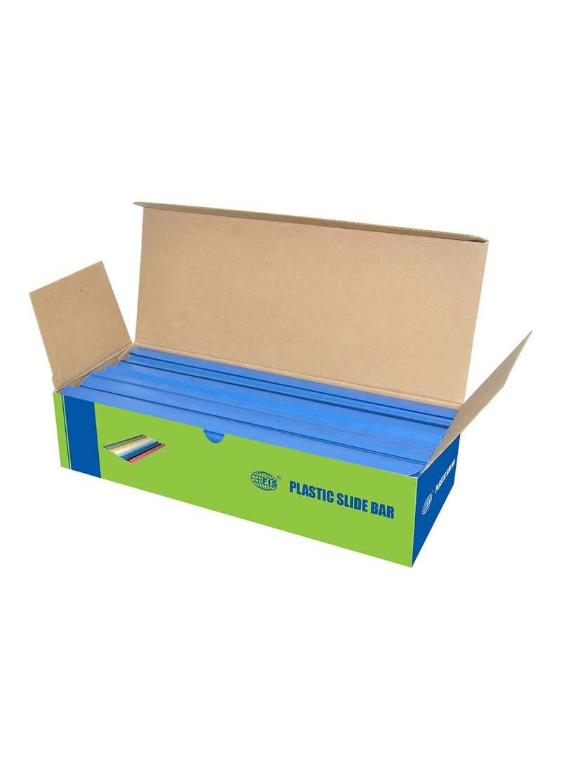 FIS FIS Plastic Sliding Bar 3mm, 30 Sheets Capacity, Blue Color, Box of 100 Pcs. - FSPG03-BL  - Image 2