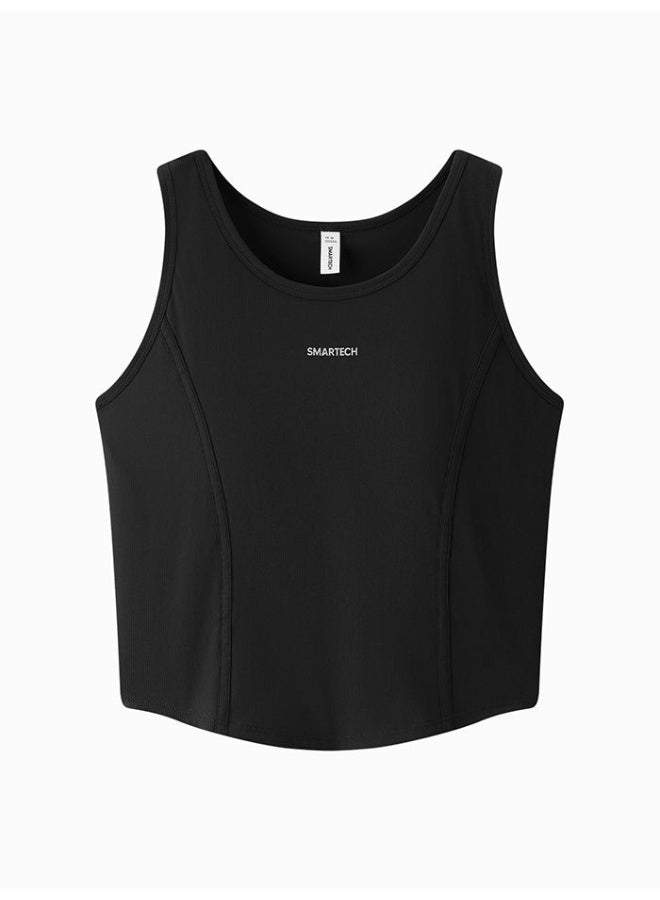 سيمير تيشيرت بدون أكمام بلون موحد ونقشة مضلعة للنساء - Image 4