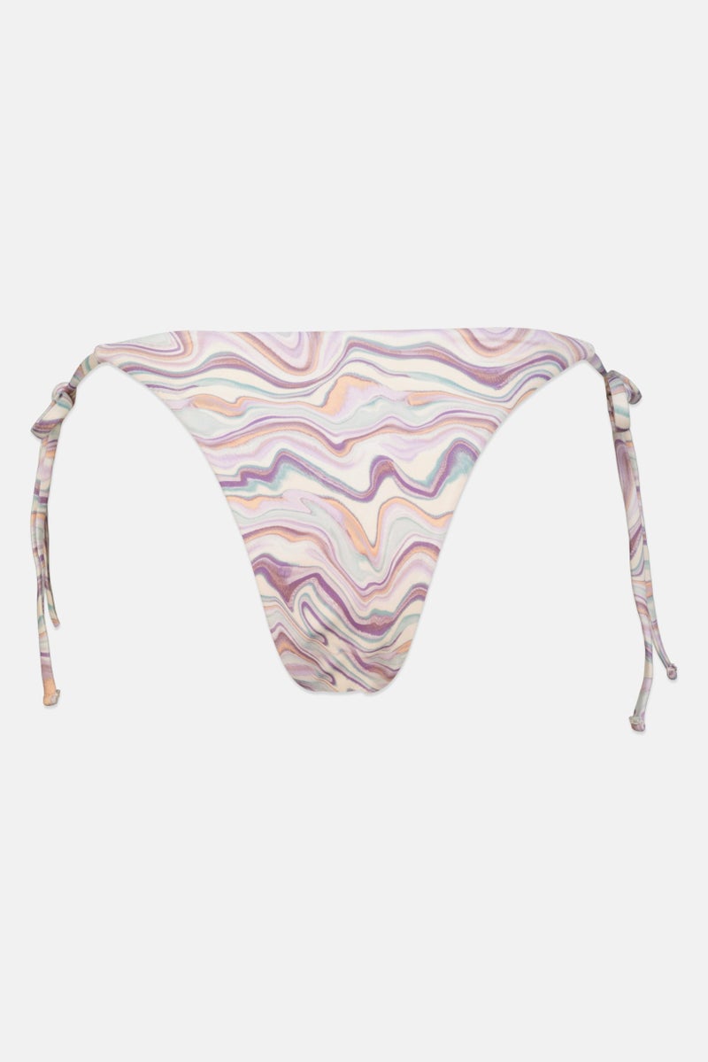Pull & Bear Women Marble Print Bikini Bottom, Multicolor - Image 2