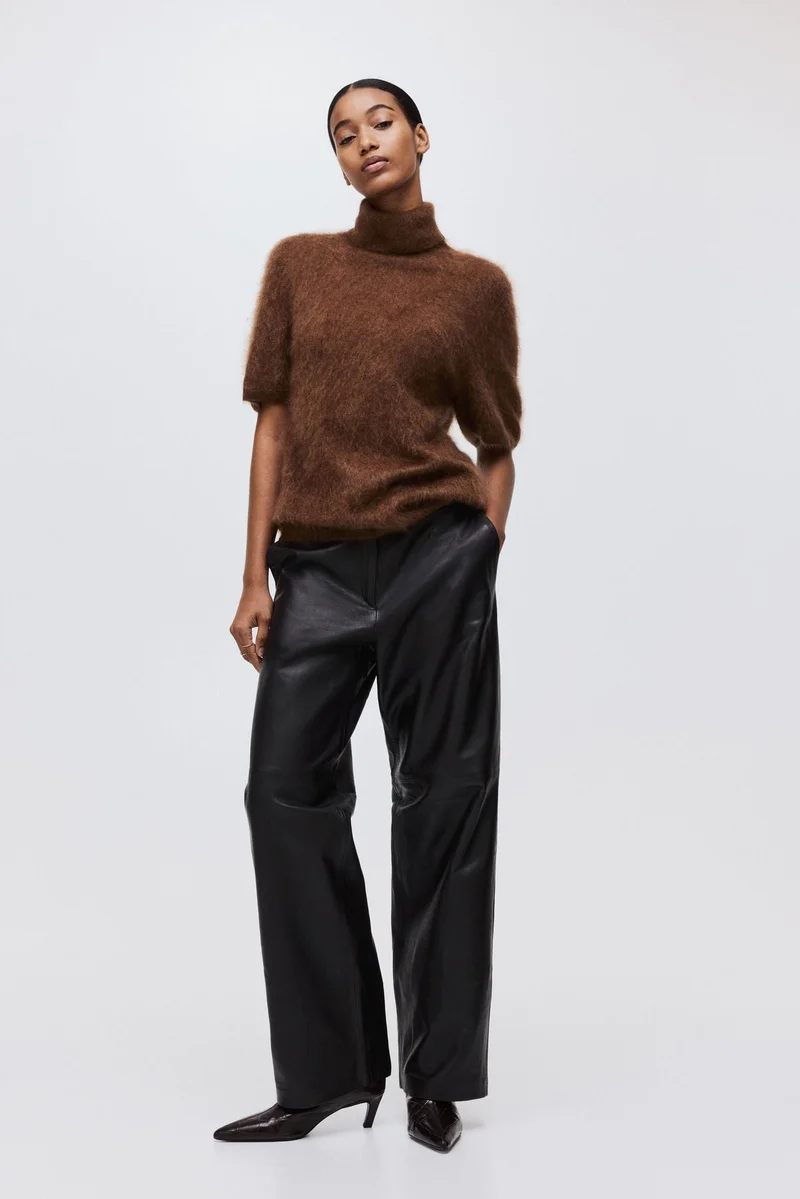 H&M Brushed cashmere polo-neck top
