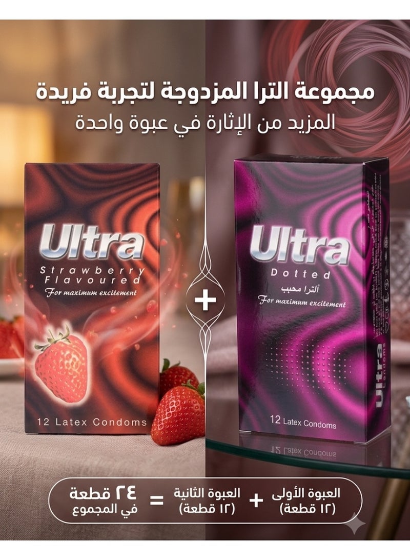 Ultra active Ultra 24-Piece Dotted & Strawberry Flavoured Lubricated Condom Set - Image 4