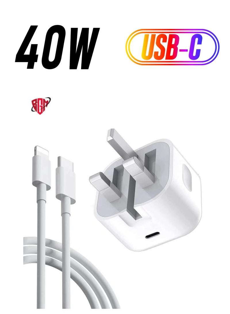 BGM Huawei 40W SuperCharge Mains Charger Adapter + 5A Type C USB Cable - Image 1
