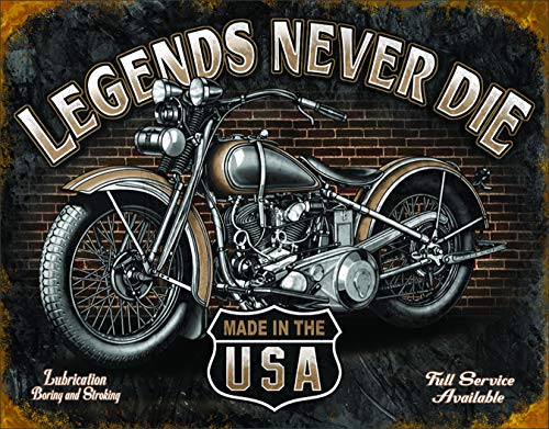 Signs 4 Fun Desperate Enterprises Legends Never Die Biker Tin Sign Flat New 31X40 CM S2177 - Image 5