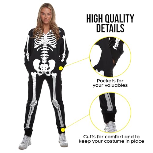 Morph Skeleton Costume Women, Skeleton Jumpsuit Womens, Halloween Costume Adult Women, Large - Image 2