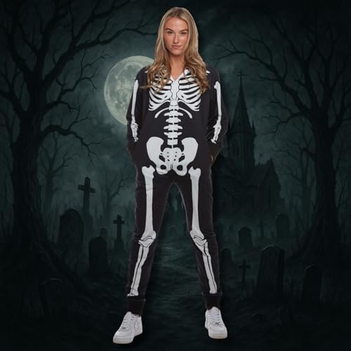 Morph Skeleton Costume Women, Skeleton Jumpsuit Womens, Halloween Costume Adult Women, Large - Image 5