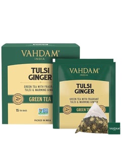 VAHDAM Tulsi Ginger Green Tea 15 Teabags (30g)  - Image 2