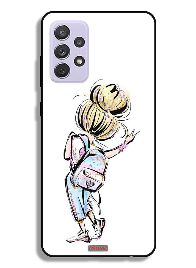 Tolwak Samsung Galaxy A72 5G Protective Case Cover Back To School Girl Art - Image 1