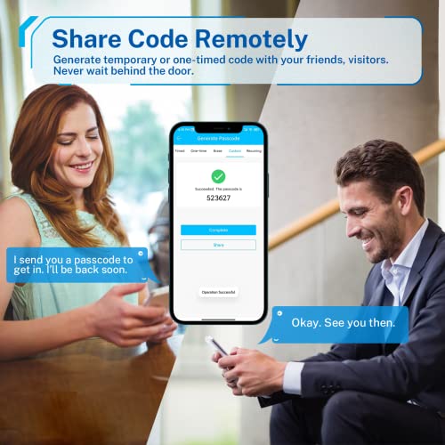 KUCACCI Keypad Smart Door Lock with Handle: Kucacci Keyless Entry Smart Lock for Front Door - Electronic Code for Exterior Door - Retrofit Knob Deadbolt Lock(Silver) - Image 4