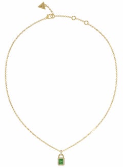 GUESS Emerald Padlock Necklace 