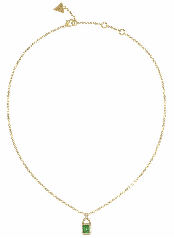 GUESS Emerald Padlock Necklace 