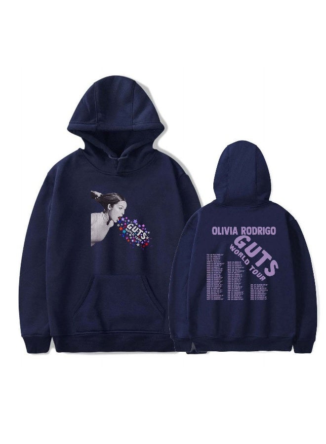 Beauenty Coat Spring and autumn hoodie cardigan casual jacketnavy blue - Image 1