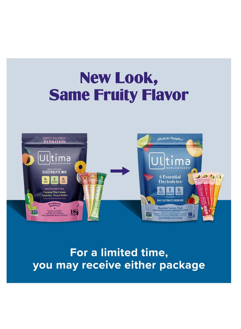 Ultima Replenisher Daily Electrolyte Powder Drink Mix – Mocktini Variety, 16 Stickpacks – Hydration Packets with 6 Key Electrolytes and Trace Minerals – Keto Friendly, Non-GMO and Sugar-Free - Image 3