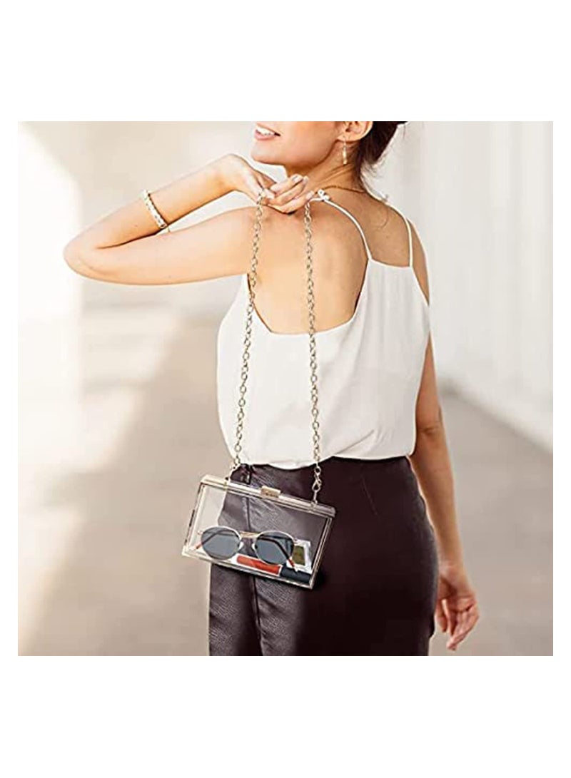 KASTWAVE Clear Purse Acrylic Clear Clutch Bag, Shoulder Handbag With Removable Gold Chain Strap - Image 5