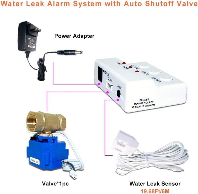 SDS Water Heater Leak Detector with Automatic Water Shut-Off, Sensors and Sounds Alarm, ,Automatic Water Leak Shut Off Valve System for Pipes 1/2in NPT for Laundry, Water Heaters and More - Image 2