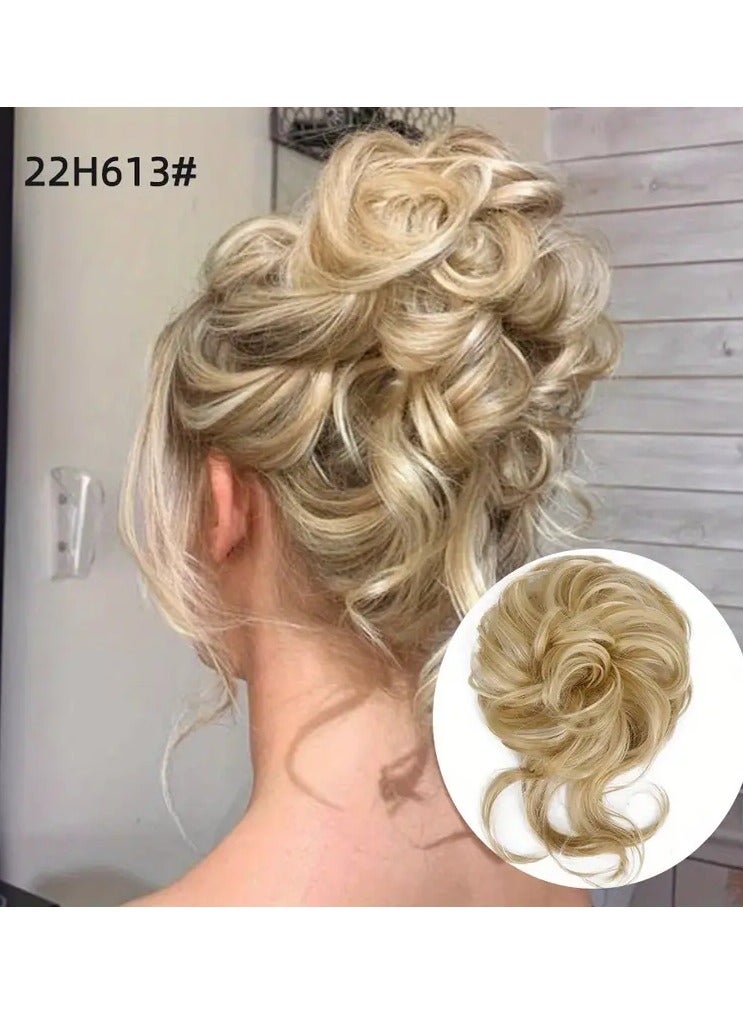 ORiTi Add Volume and Style with Synthetic Messy Curly Hair Bun Chignon Scrunchy Hair Band! Hair Accessories - Image 1