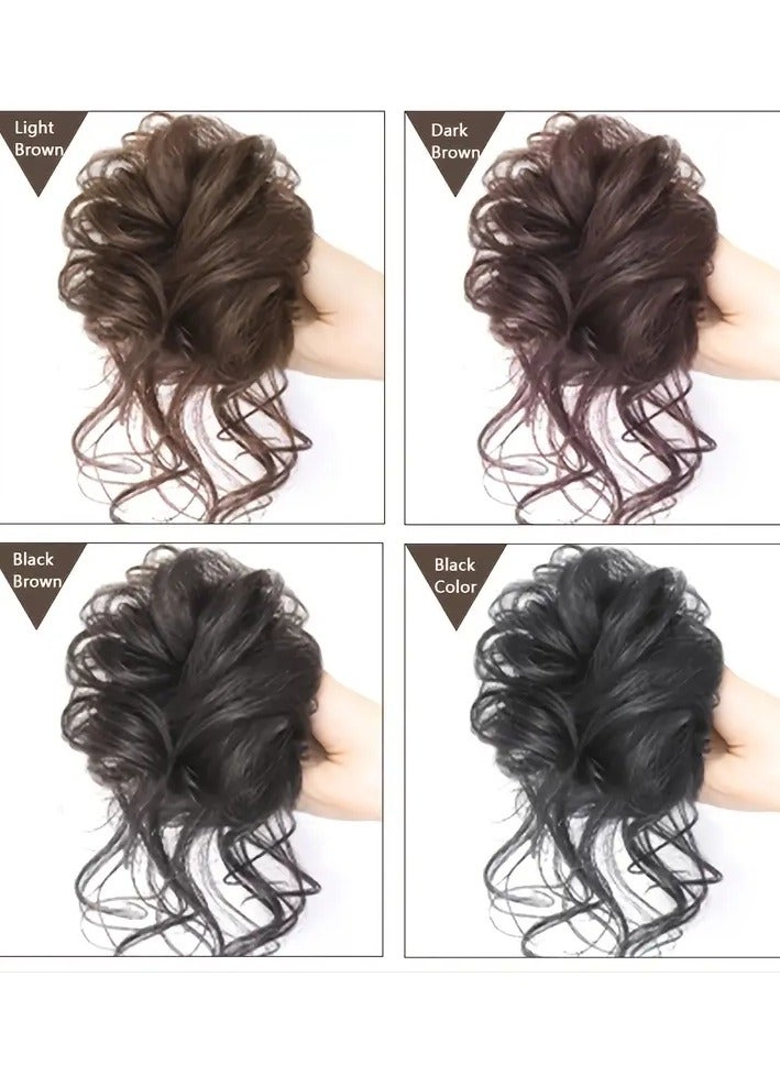 ORiTi Add Volume and Style with Synthetic Messy Curly Hair Bun Chignon Scrunchy Hair Band! Hair Accessories - Image 3