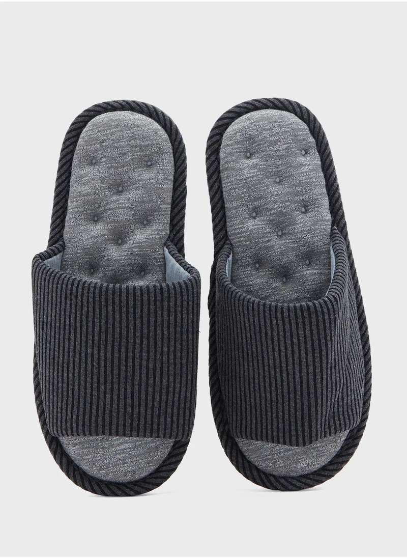 Seventy Five Stripes Print Soft Home Slippers