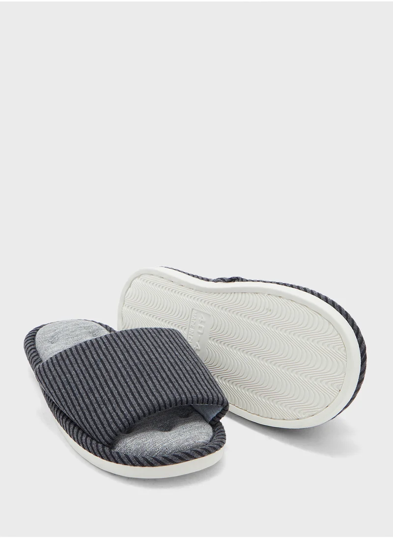 Seventy Five Stripes Print Soft Home Slippers