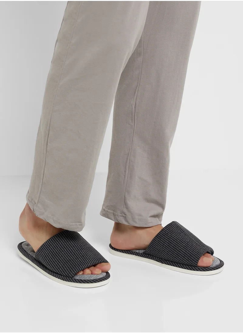 Seventy Five Stripes Print Soft Home Slippers