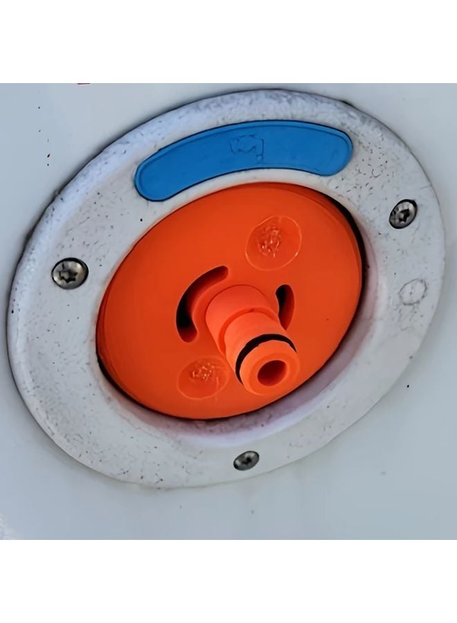 Orange RV Water Tank Adapter Leak Proof Design Easy Install Blue Handle Durable Plastic - Image 2