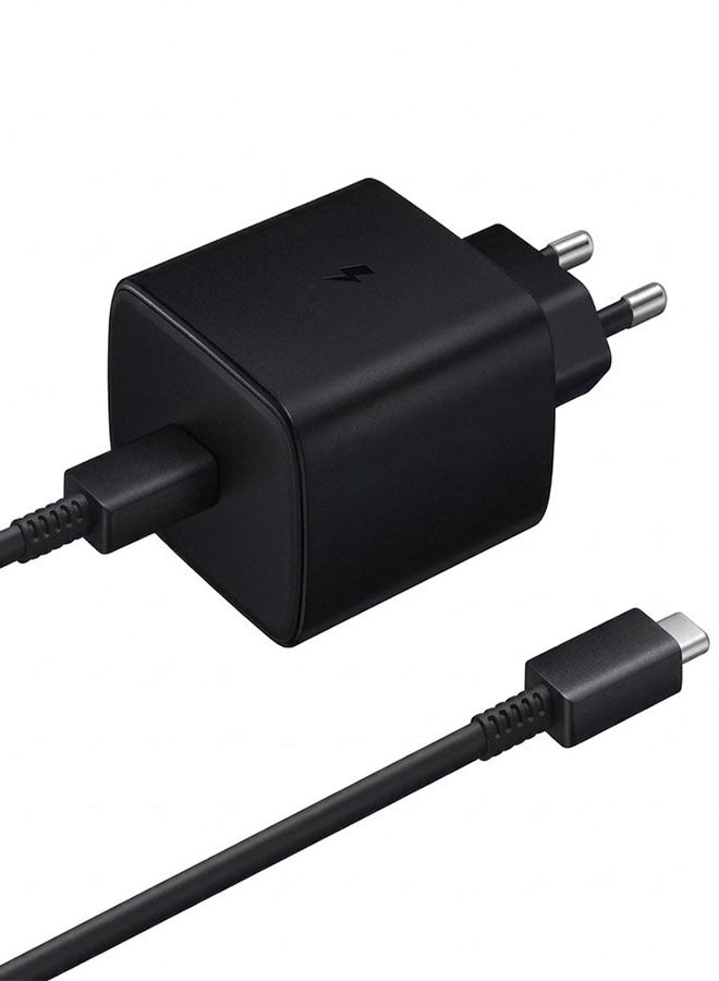 شاحن حائط سريع 25 واط بمنفذ USB-C (Type-C) مع كابل (3 أمبير) Type-C إلى Type-C بطول 1 متر - شحن سريع بتقنية PD، متوافق مع أجهزة سامسونج وغيرها من أجهزة USB-C - أسود - Image 5