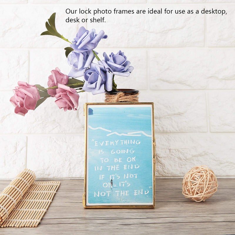 Brass Photo Frame With Stand And Glass 10 2x15 3cm 4x6 5x7 Inches Hanging Or Tabletop Display - Image 3