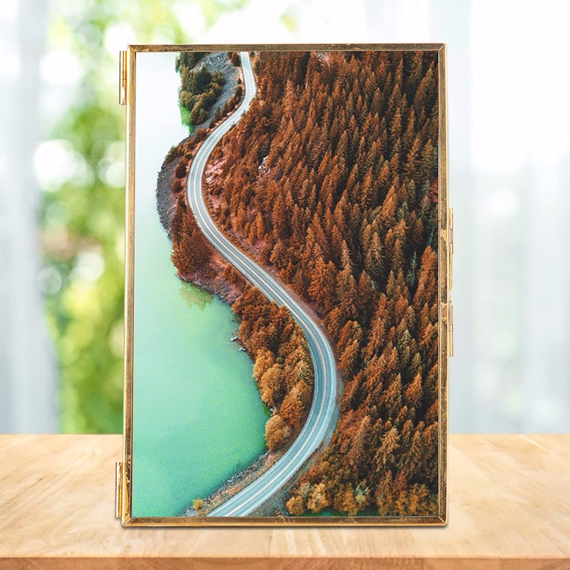 Brass Photo Frame With Stand And Glass 10 2x15 3cm 4x6 5x7 Inches Hanging Or Tabletop Display - Image 5