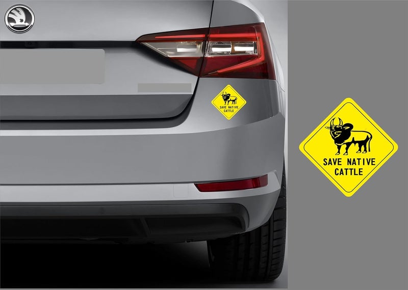 BIG FLAG BFRC 3D Embossed Bumper Stickers for All Cars Bikes Pack of 1 (Save Wildlife) (Save Native Cattle2) - Image 2