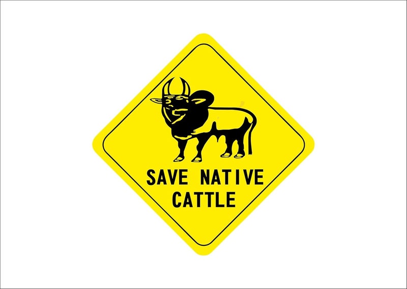 BIG FLAG BFRC 3D Embossed Bumper Stickers for All Cars Bikes Pack of 1 (Save Wildlife) (Save Native Cattle2) - Image 1