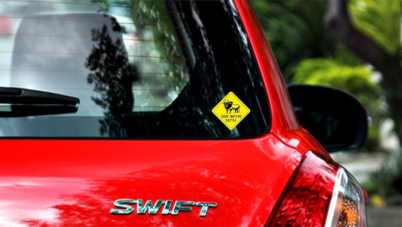 BIG FLAG BFRC 3D Embossed Bumper Stickers for All Cars Bikes Pack of 1 (Save Wildlife) (Save Native Cattle2) - Image 3