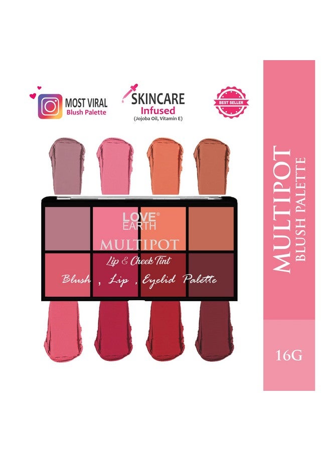 Love Earth Blush, Lips, Eyelid Palette With Richness Of Jojoba Oil And Vitamin E For Blush, Lips, Eyelids (16gm) - Image 2
