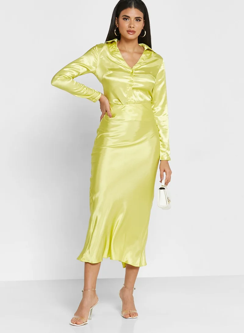 GLAMOROUS High Waist Midi Skirt