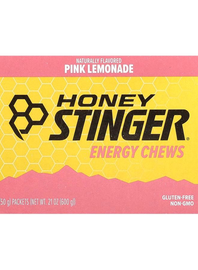 Honey Stinger Energy Chews Pink Lemonade 12 Packets 1.8 oz (50 g) Each
