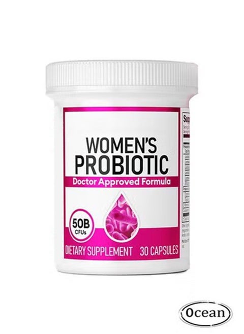 Women's Probiotics, Daily Probiotic for Women, 6 Diverse Strains, 50 Billion CFUs, All-Natural Prebiotics, Delayed-Release Veggie Capsules, Dietary Supplement 30 Capsules