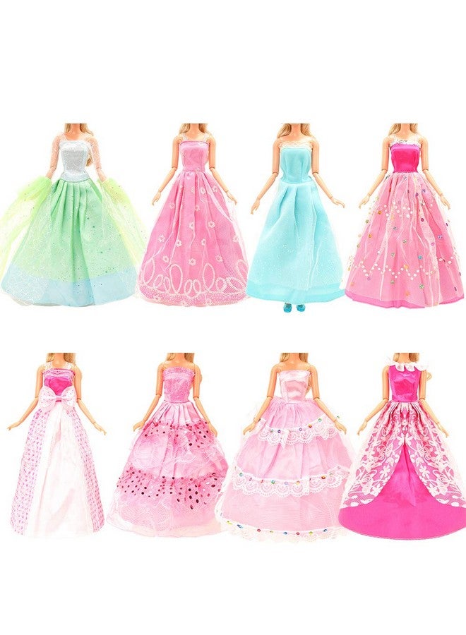 باروا 10 قطعة فساتين مع 17 إكسسوارات ملابس دمى مصنوعة يدويًا وإكسسوارات فساتين حفلات الزفاف للدمى 11.5 بوصة - Image 4