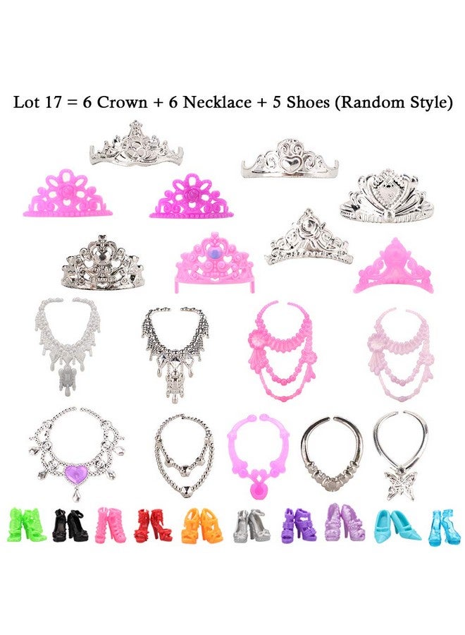 باروا 10 قطعة فساتين مع 17 إكسسوارات ملابس دمى مصنوعة يدويًا وإكسسوارات فساتين حفلات الزفاف للدمى 11.5 بوصة - Image 5