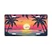 cfpolar Sunset with Palm Trees and Beach Scene License Plate Decorative Car Front License Plate Aluminum Novelty License Plates Vanity Tag Metal Car Plate for Women Men 6 X 12 Inch - Image 2
